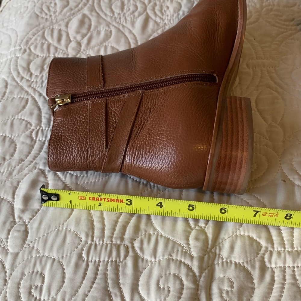 Talbots pebbled leather ankle booties size 8.5 - Picture 13 of 15